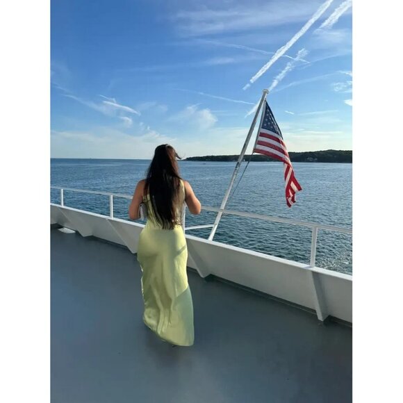 Tanya Taylor Green Stassi Dress Size 4  **FLAW** Read & See Photos - Picture 7 of 12